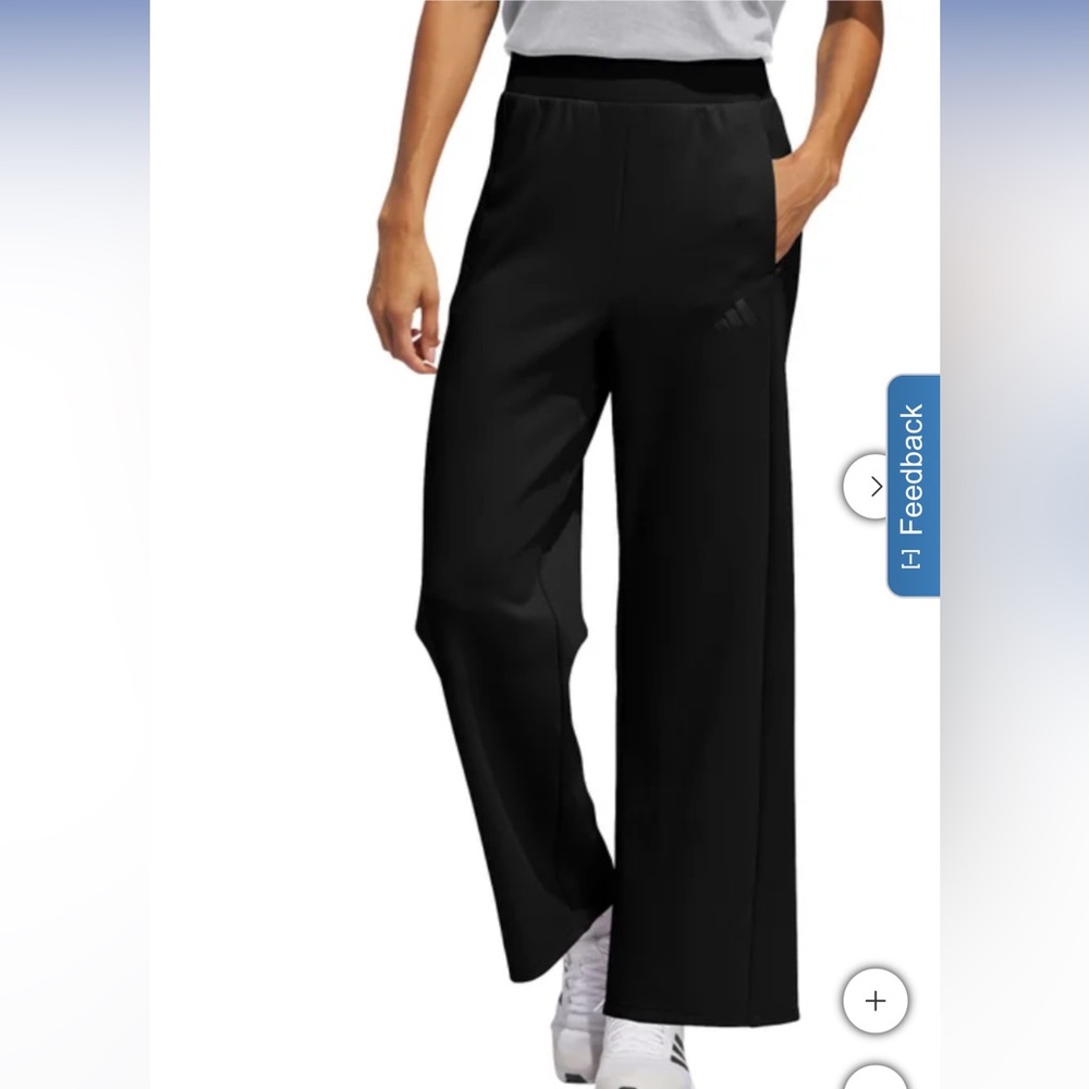 Adidas Women’s Black Wide Leg Athletic Pants Size Medium